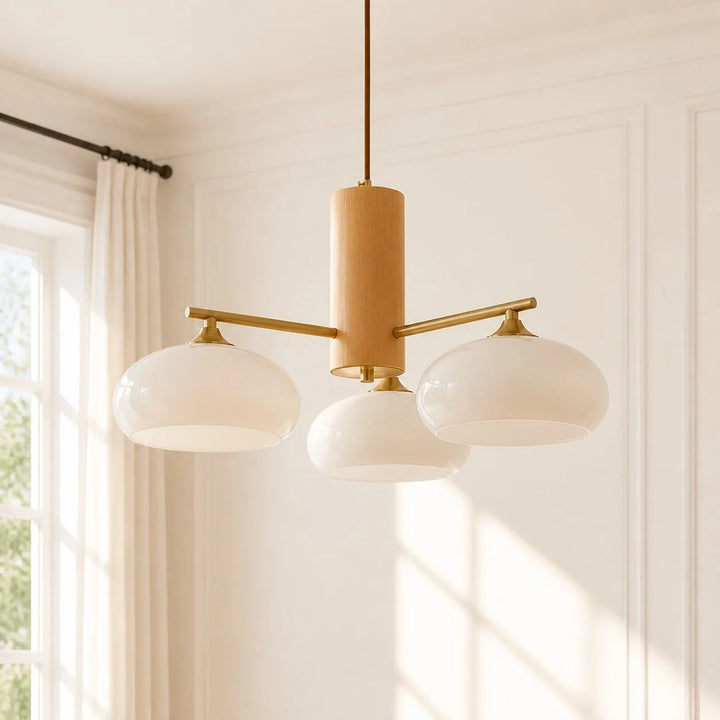 Bauhaus Opal Glass Chandelier