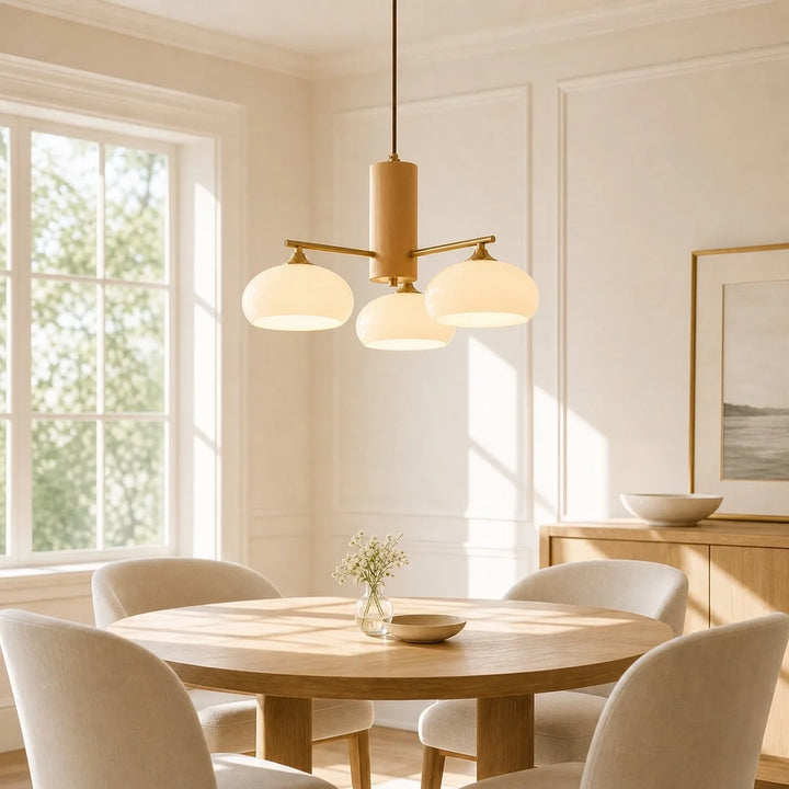 Bauhaus Opal Glass Chandelier