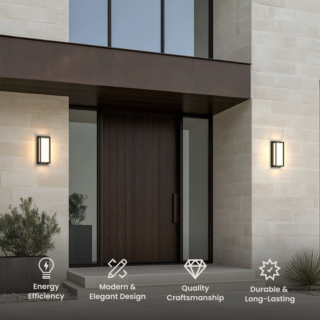 Open-Frame Outdoor Wall Light | Black Steel, 5 Light Colours