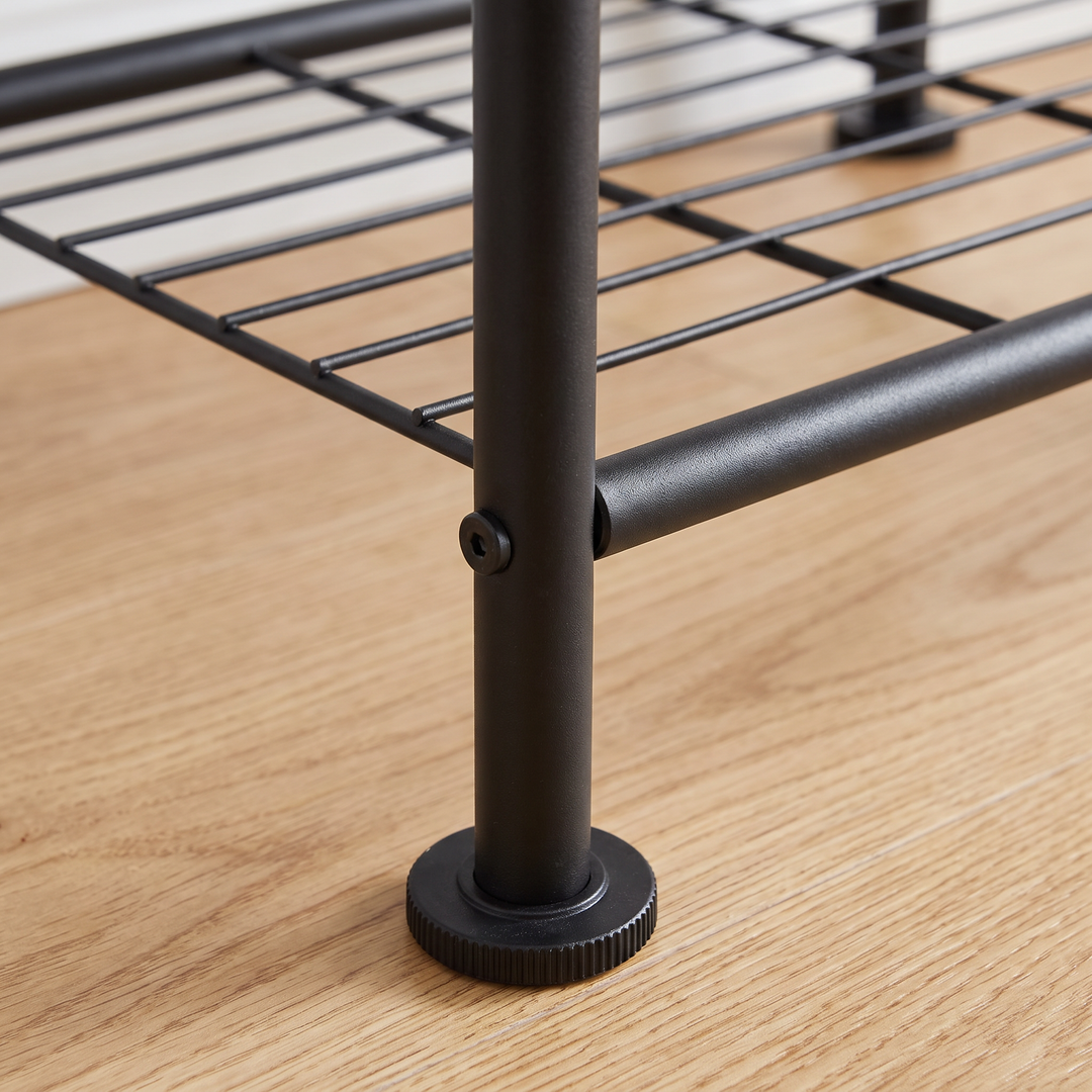4-tier black metal storage shelf
