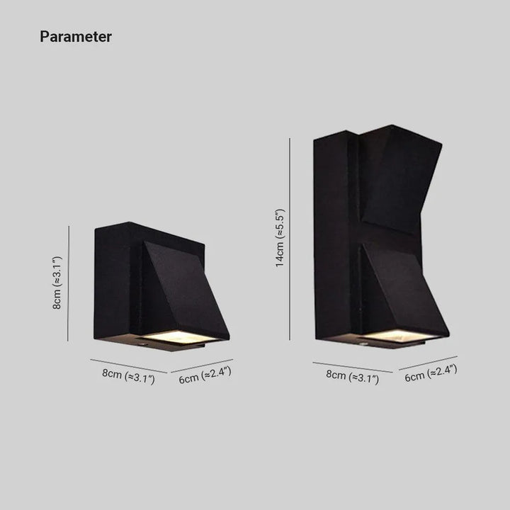 Black Metal LED Outdoor Wall Light