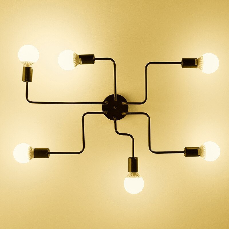 Black multi-arm ceiling light