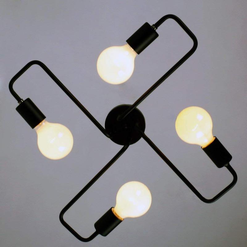 Black multi-arm ceiling light