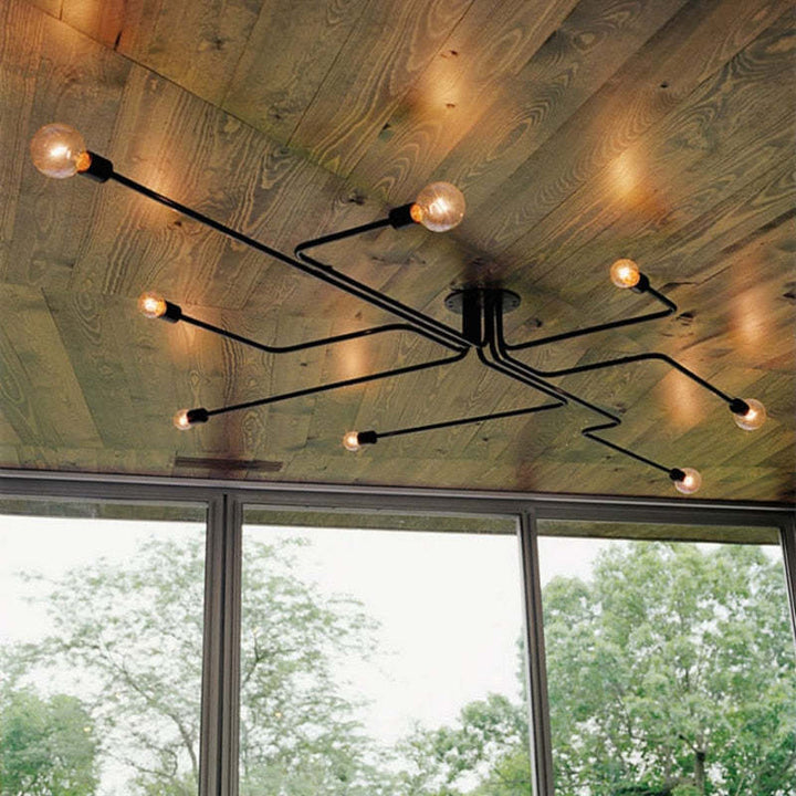 Black multi-arm ceiling light