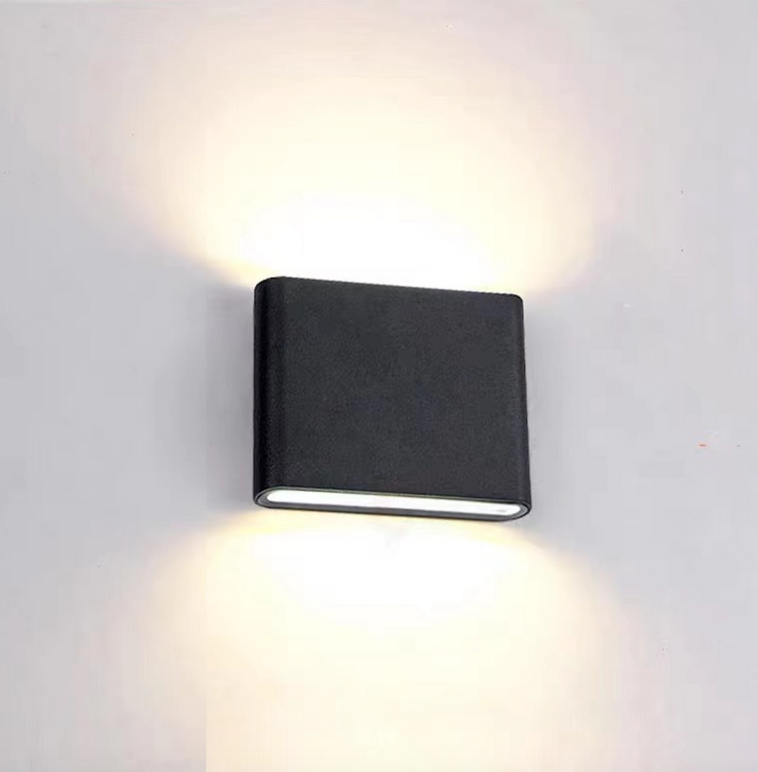 Slim Rectangular Outdoor Wall Light | Up and Down LED, Black or White
