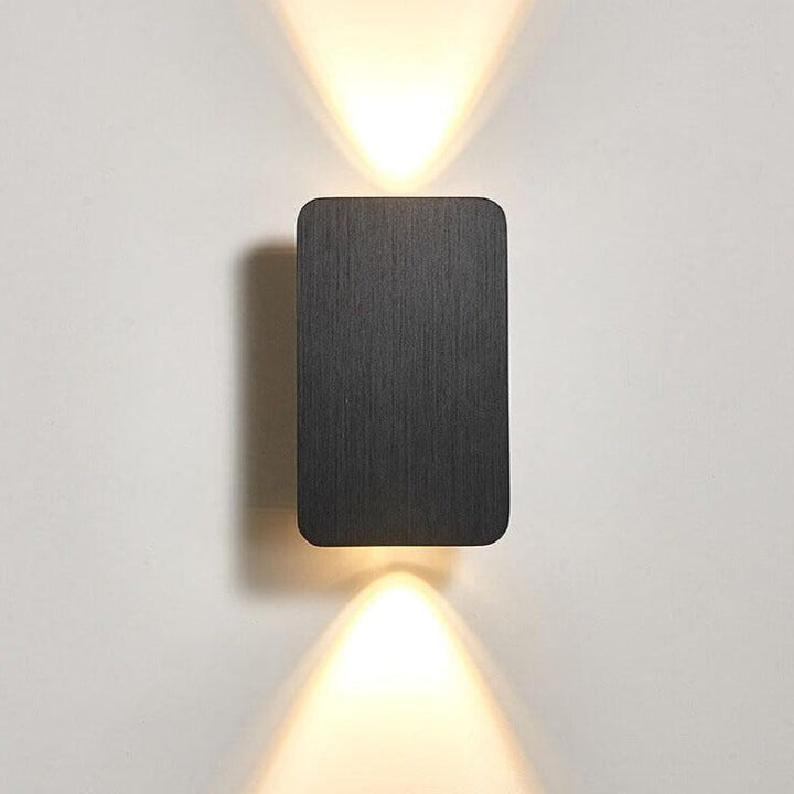 Nordic Minimalist Aluminum Rectangular Flat Panel 2-Light LED Wall Sconce Lamp