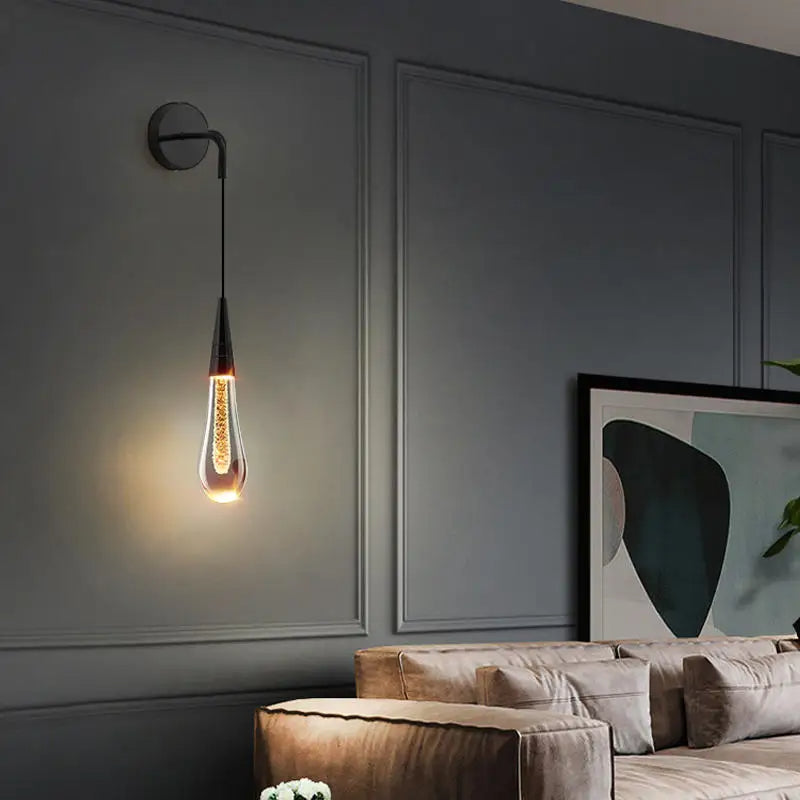 Modern Glass Raindrop LED Wall Sconce 1-Light
