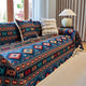 Blue boho jacquard sofa throw