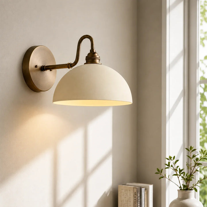 Brass Arm Bowl Wall Light