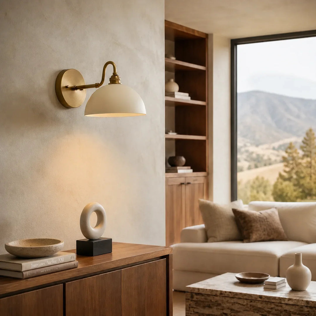 Brass Arm Bowl Wall Light