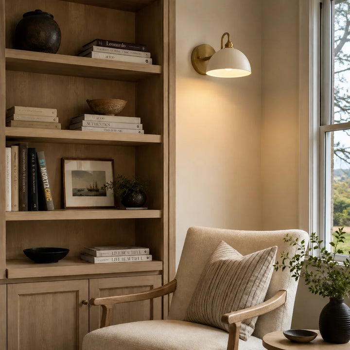 Brass Arm Bowl Wall Light
