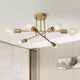 Brass Sputnik Semi Flush Chandelier