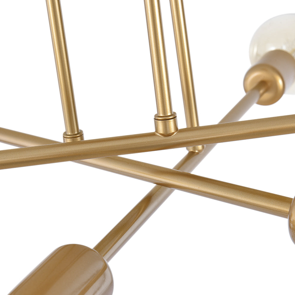 Brass Sputnik Semi Flush Chandelier