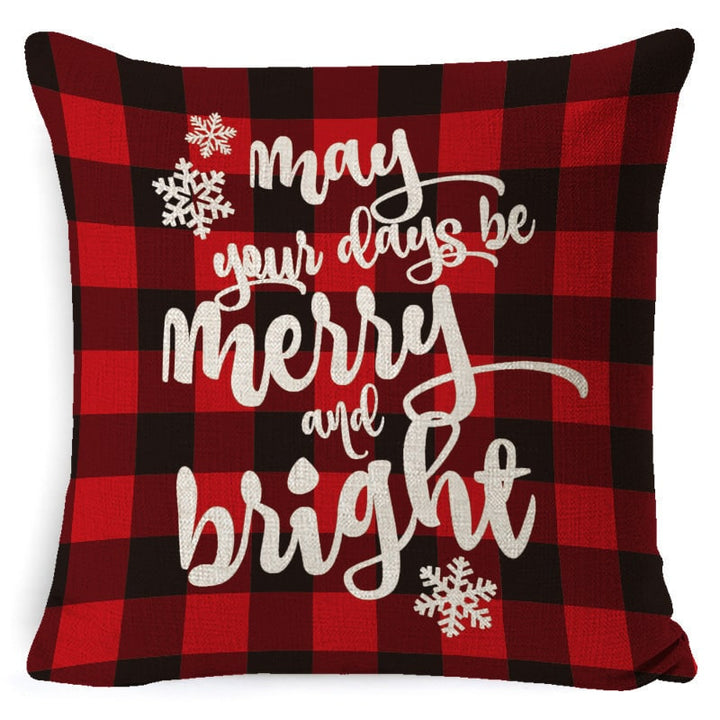 Red plaid Christmas cushion cover