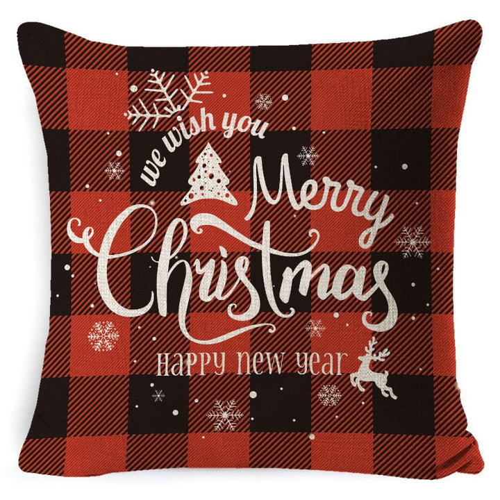 Red plaid Christmas cushion cover