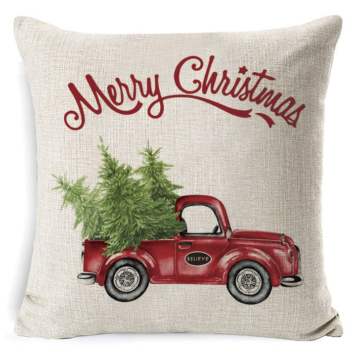 Red plaid Christmas cushion cover