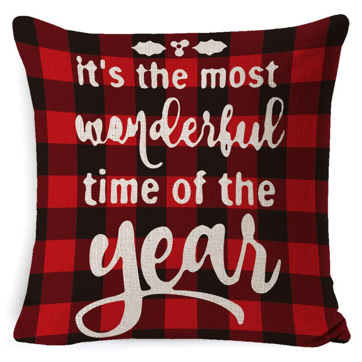 Red plaid Christmas cushion cover