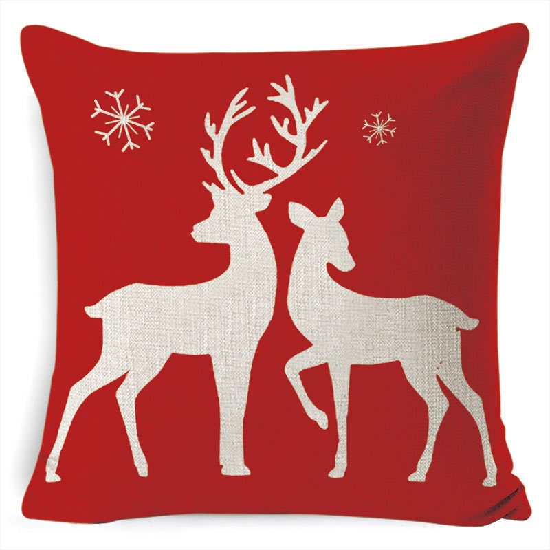 Red plaid Christmas cushion cover