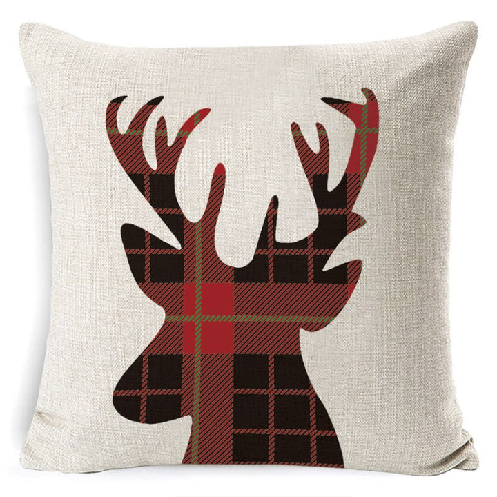Red plaid Christmas cushion cover