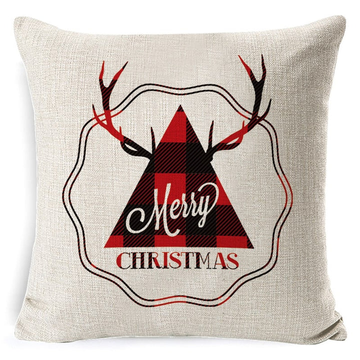 Red plaid Christmas cushion cover