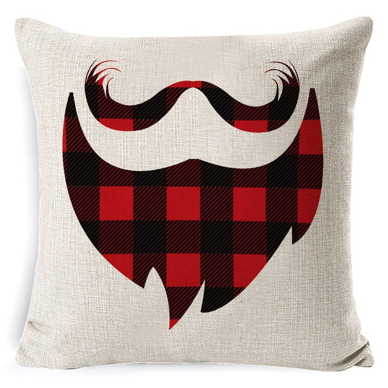 Red plaid Christmas cushion cover