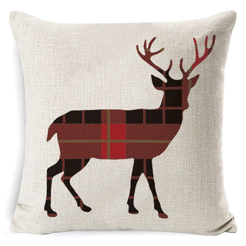 Red plaid Christmas cushion cover