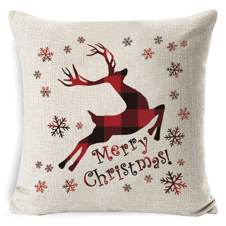Red plaid Christmas cushion cover