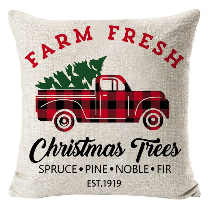 Red plaid Christmas cushion cover