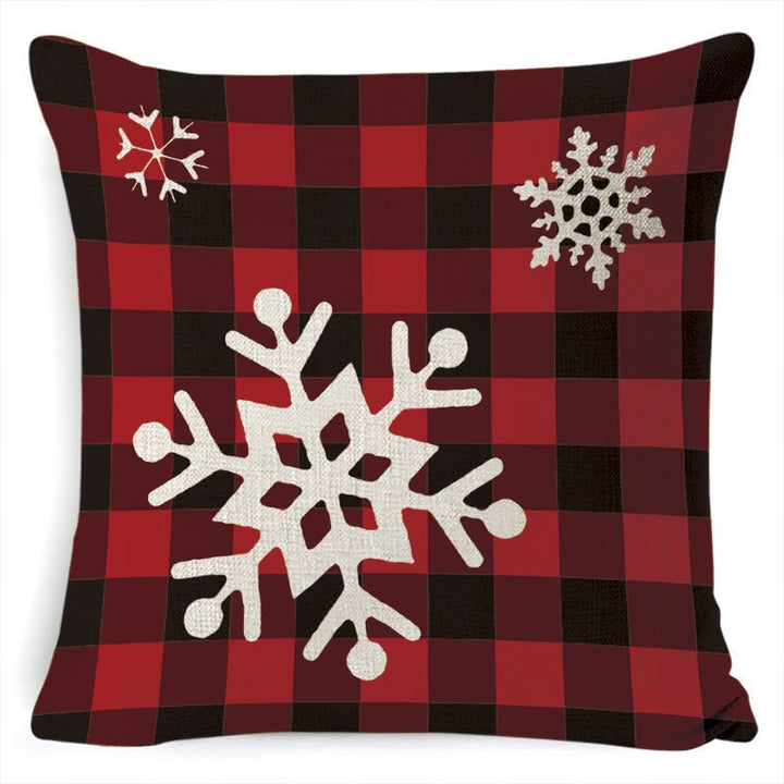 Red plaid Christmas cushion cover
