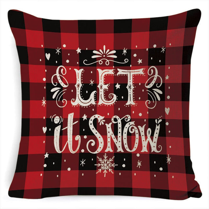Red plaid Christmas cushion cover