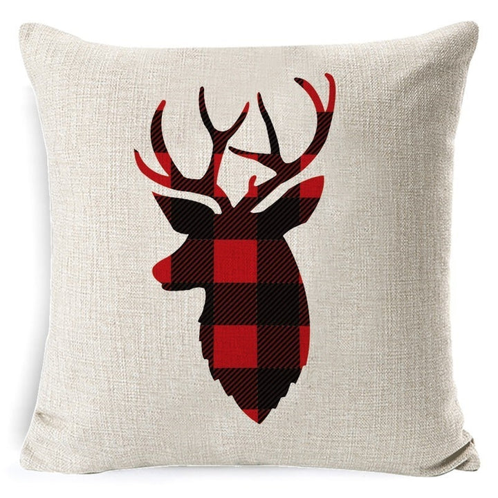 Red plaid Christmas cushion cover