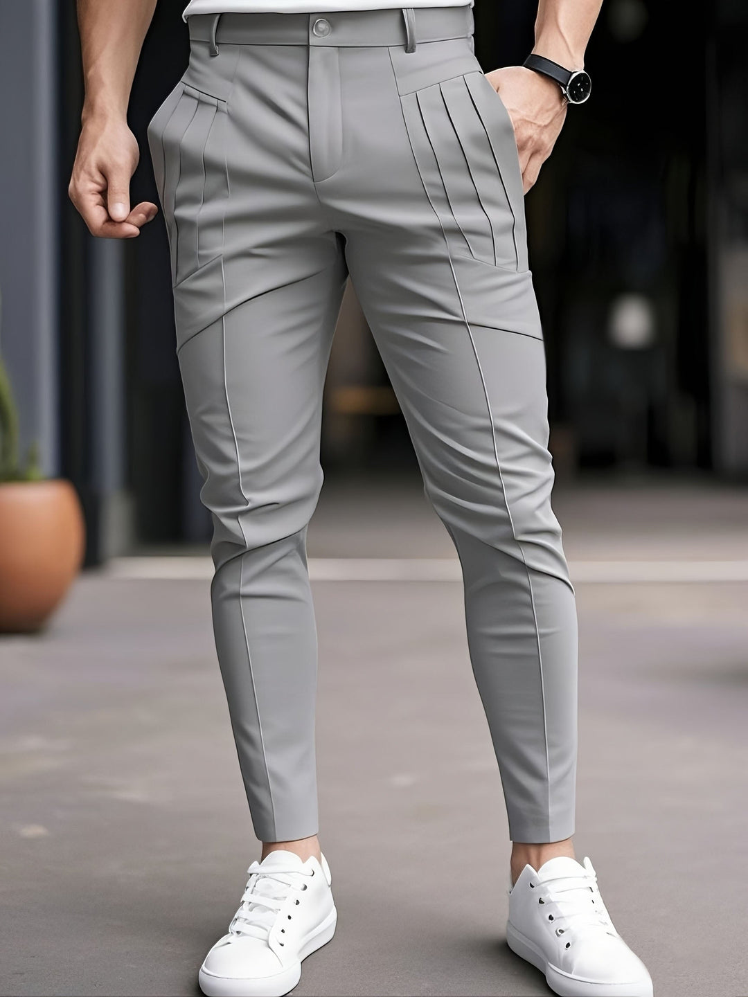 Men's Slim-Fit Tailored Everyday Trousers – image 7