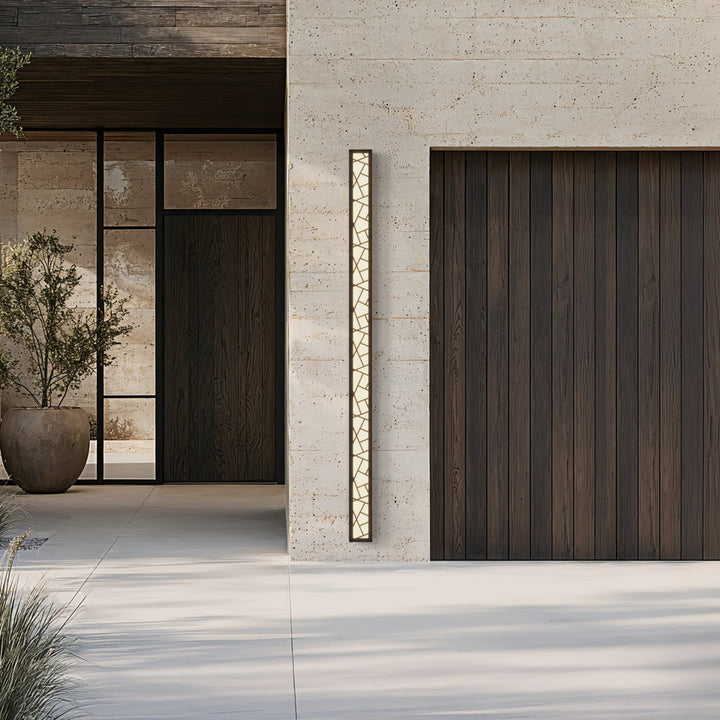 Geometric Outdoor Wall Light | Black, Patterned Diffuser