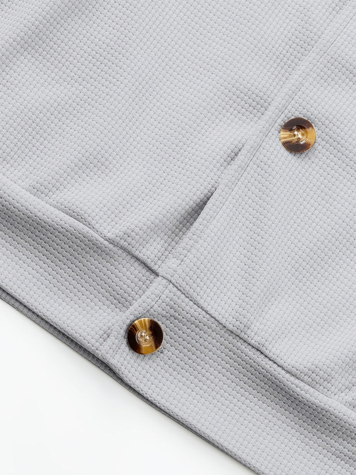 Men's Waffle-Textured Button-Through Summer Overshirt – image 9