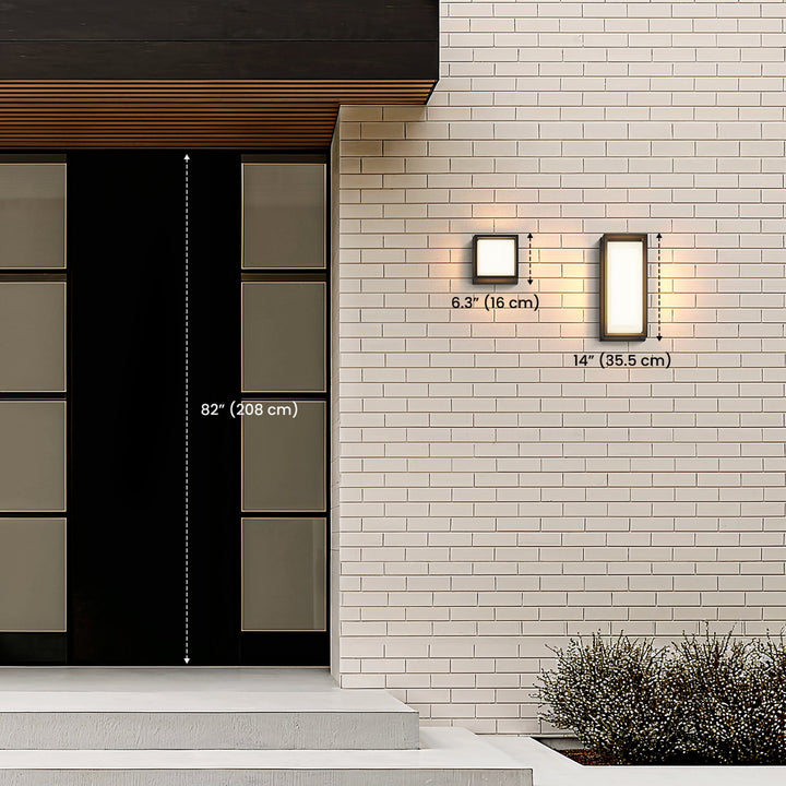 Square Outdoor Wall Light | 5 Light Colours, Black