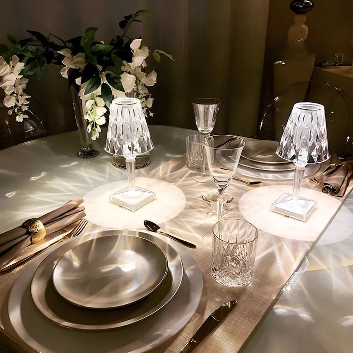Faceted Crystal Effect Table Lamp