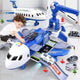 Cargo airplane toy playset with crane