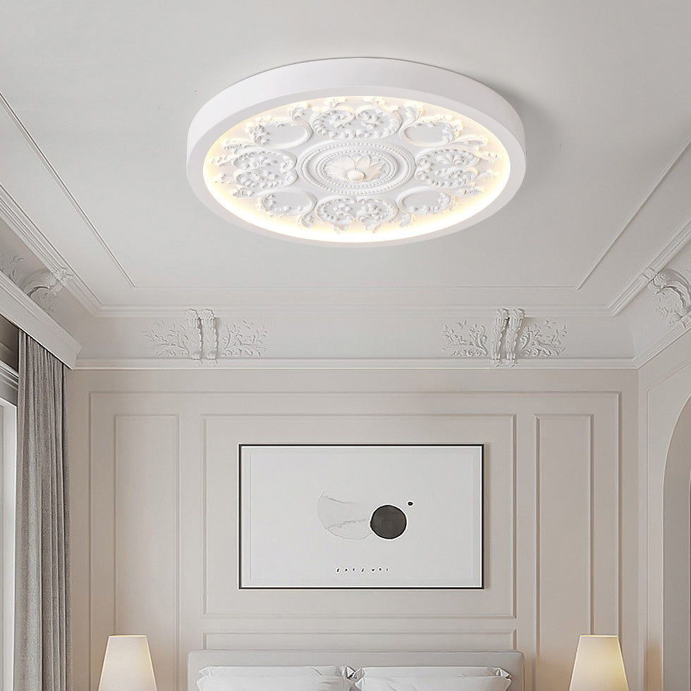 Carved rosette LED ceiling light