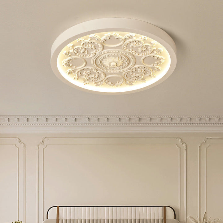 Carved rosette LED ceiling light