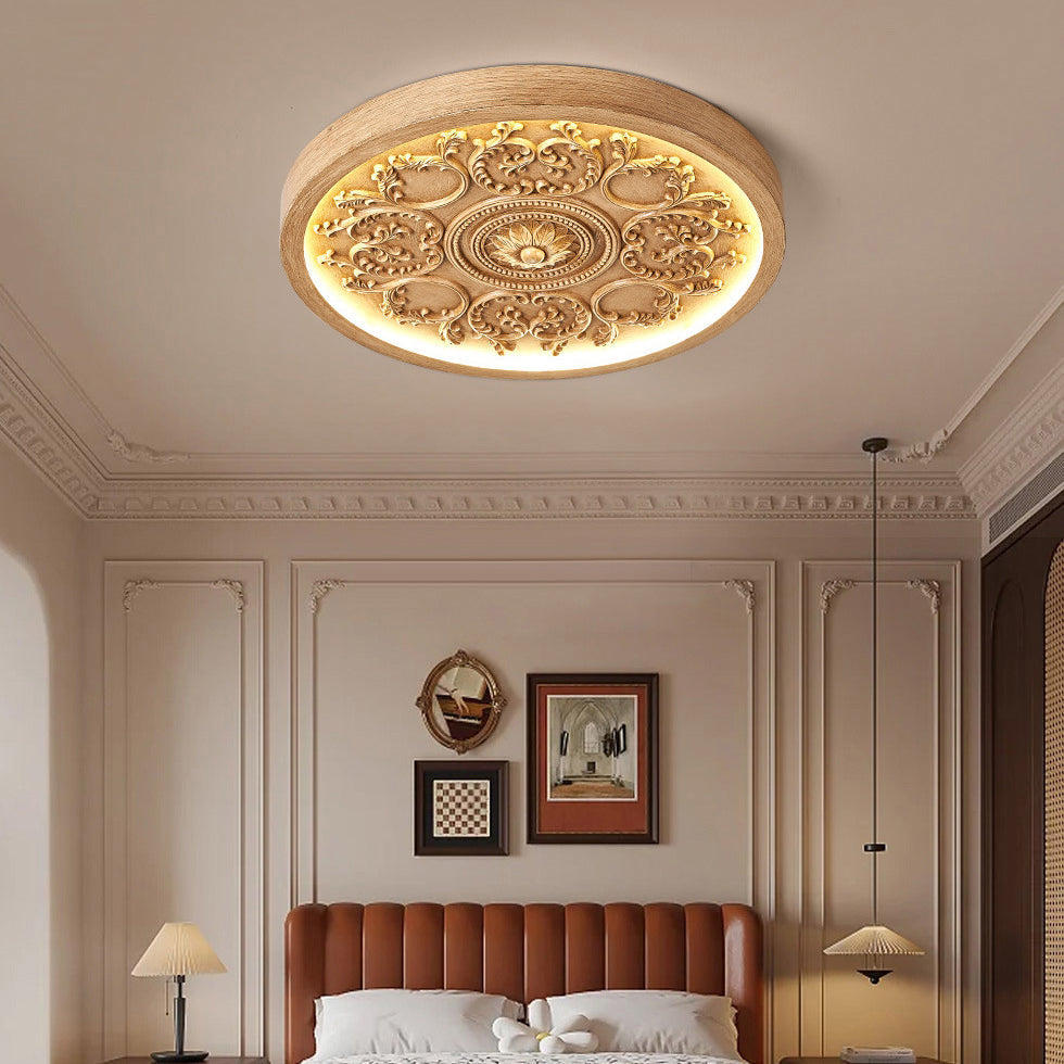 Carved rosette LED ceiling light