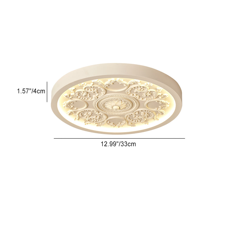 Carved rosette LED ceiling light