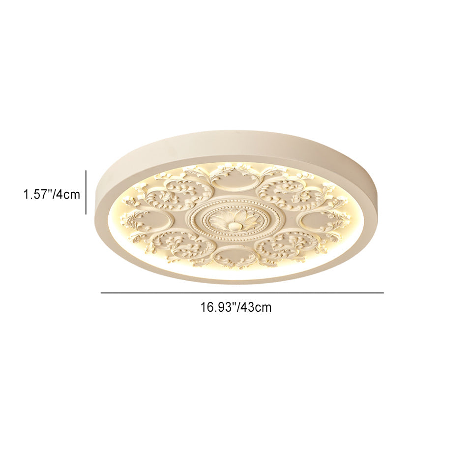 Carved rosette LED ceiling light