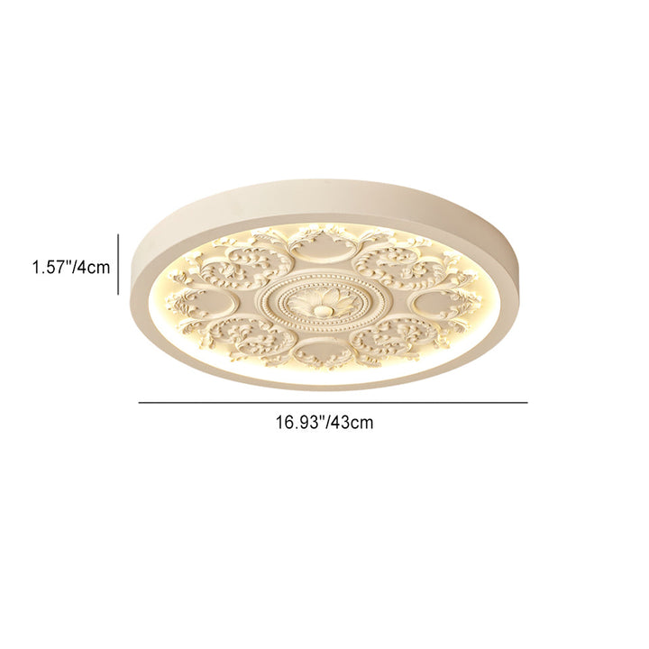 Carved rosette LED ceiling light