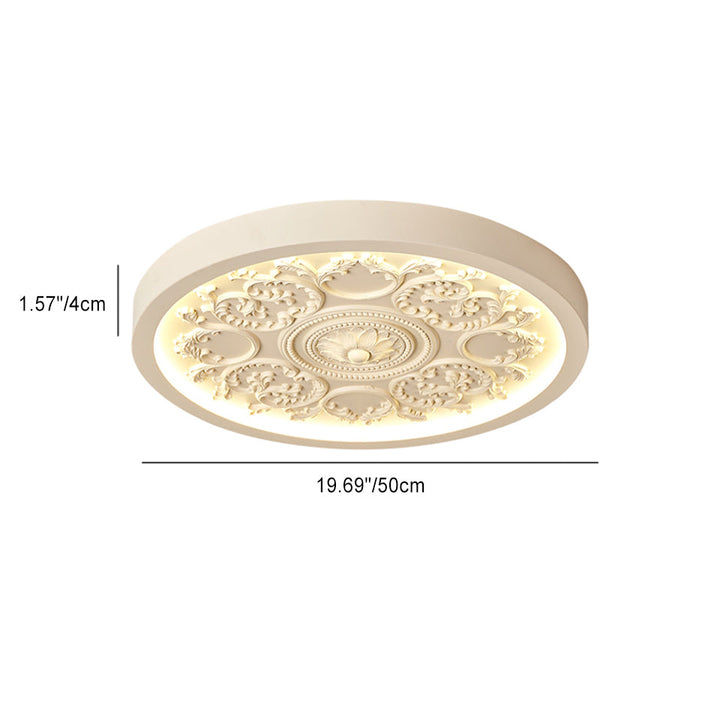 Carved rosette LED ceiling light