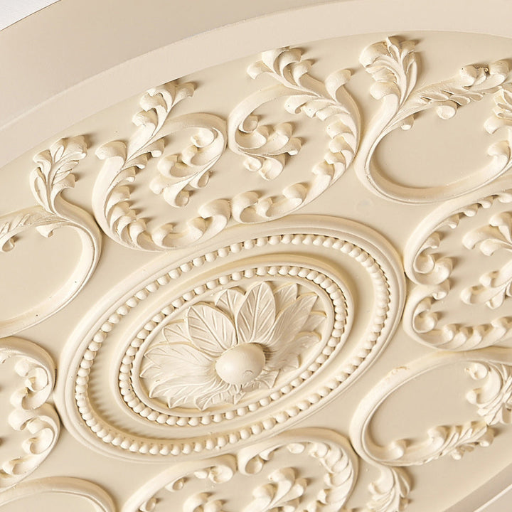 Carved rosette LED ceiling light