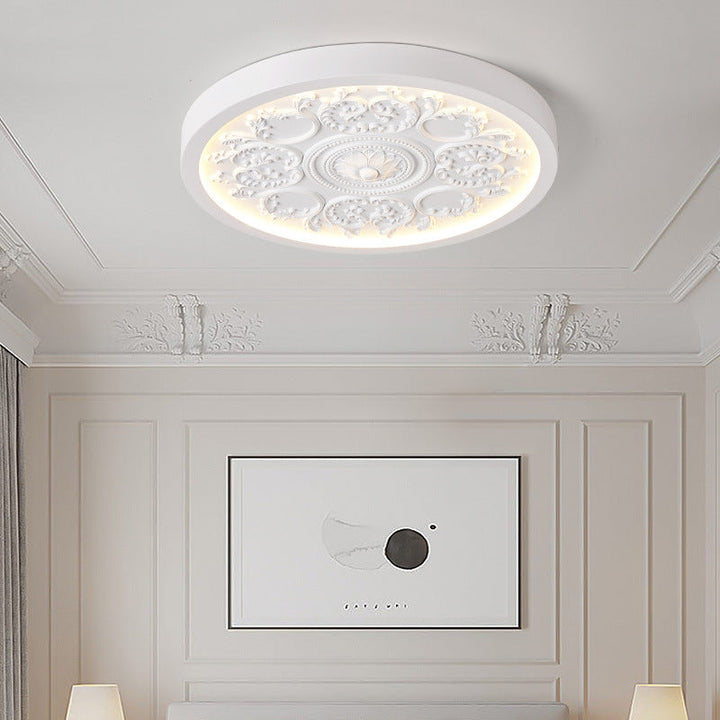 Carved rosette LED ceiling light