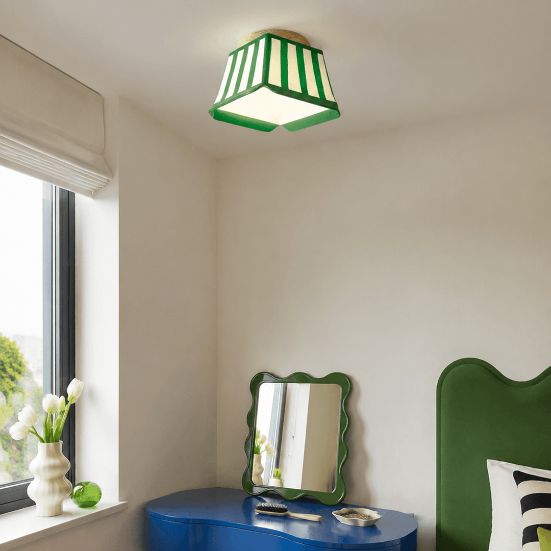 Celeste Memphis Striped Ceramic Flush Mount Ceiling Light