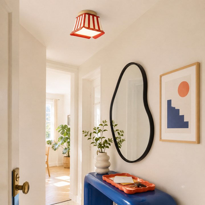 Celeste Memphis Striped Ceramic Flush Mount Ceiling Light