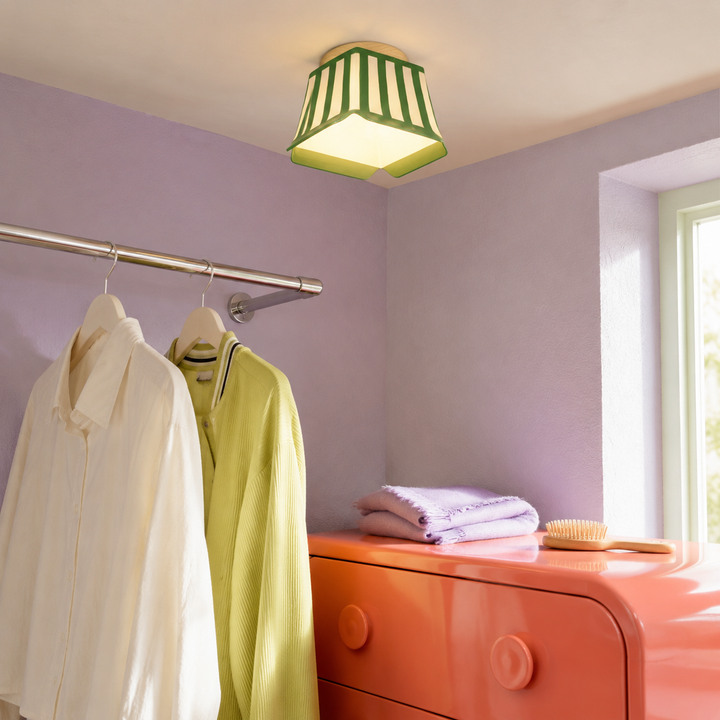 Celeste Memphis Striped Ceramic Flush Mount Ceiling Light