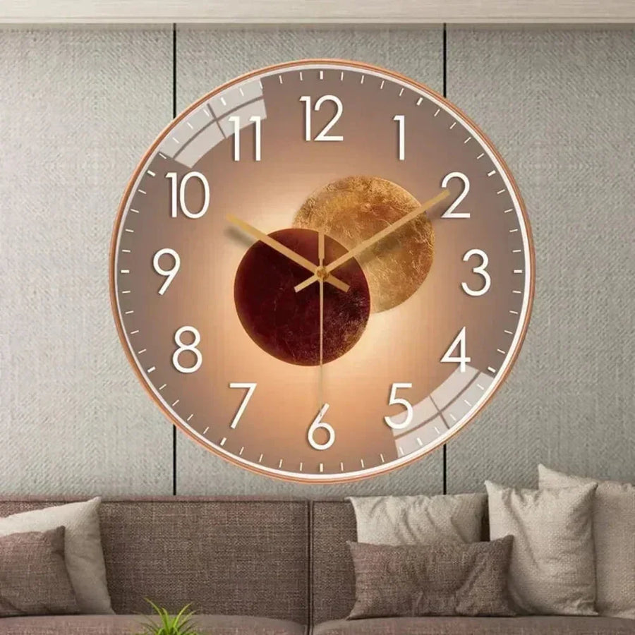 Celestial dial silent wall clock